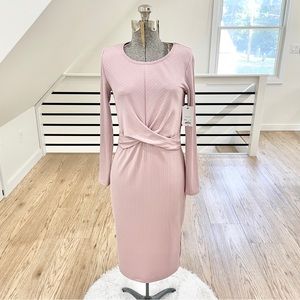 NWT S M XL XXL Nine West light wine purple  long sleeve stretchy midi